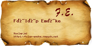 Fülöp Emőke névjegykártya